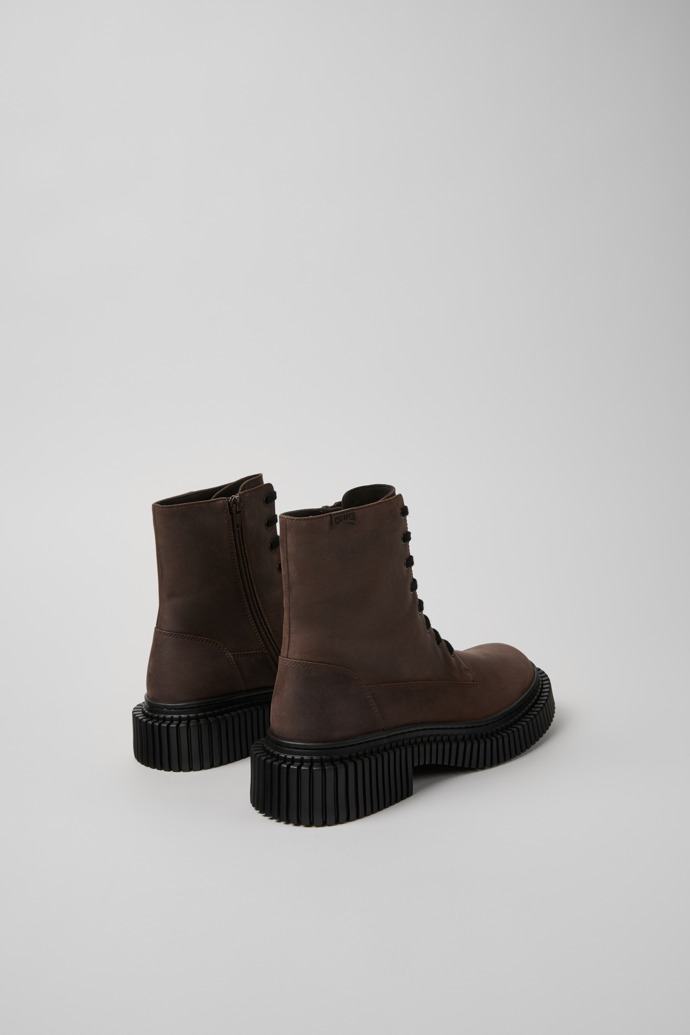 Pix Berlin Botas de media caña marrones de nobuk para hombre.