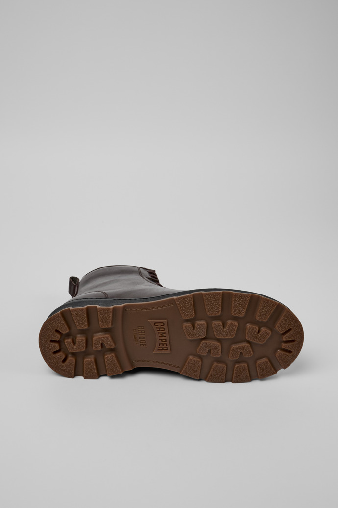 The soles of Brutus+ Brown Leather Mid Boots for Men.