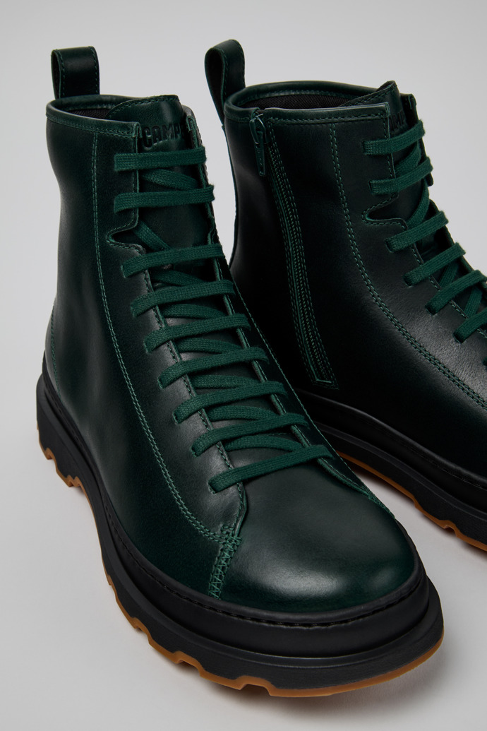 Brutus+ Botas de media caña verdes de piel para hombre.