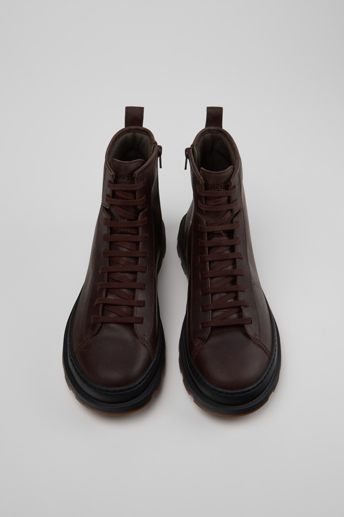 Overhead view of Brutus+ Brown Nubuck Ankle Boots for Men.