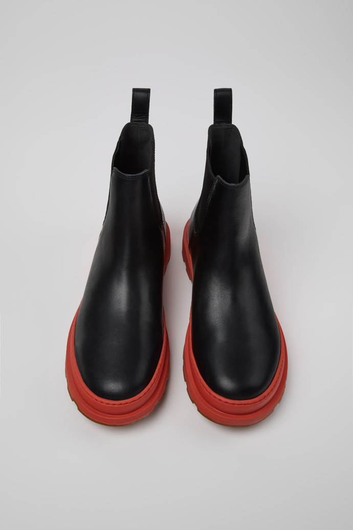 Overhead view of Brutus+ Brown Leather Ankle Boots for Men.
