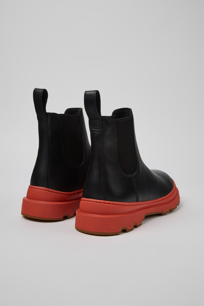 Back view of Brutus+ Brown Leather Ankle Boots for Men.