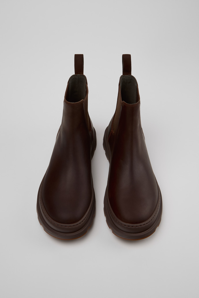 Overhead view of Brutus+ Brown Nubuck Ankle Boots for Men.