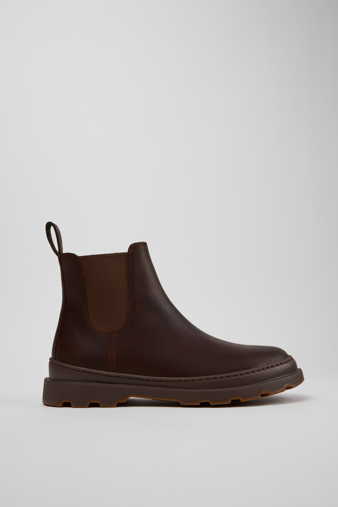 Side view of Brutus+ Brown Nubuck Ankle Boots for Men.