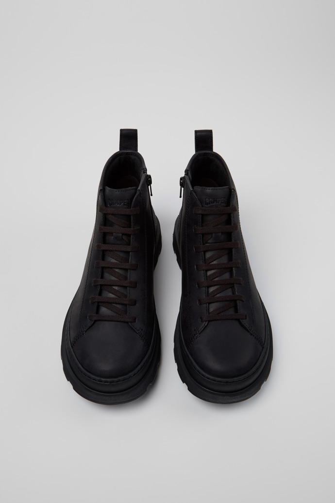 Overhead view of Brutus+ Black Nubuck Ankle Boots for Men.