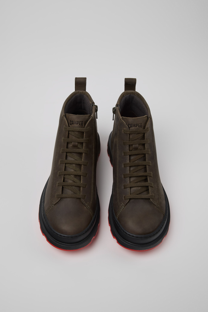 Overhead view of Brutus+ Green Nubuck Ankle Boots for Men.