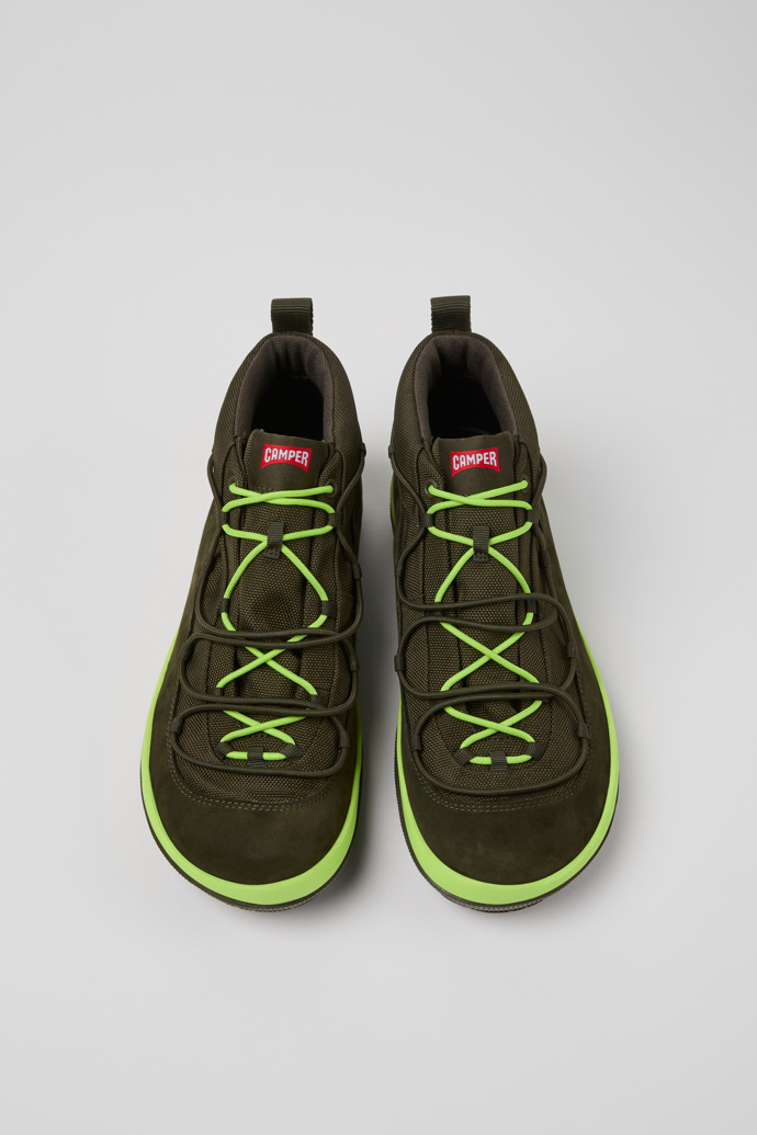 Peu Pista GM Botas de media caña verdes de tejido y nobuk para hombre.