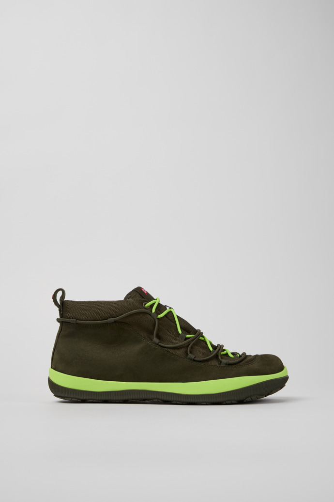 Peu Pista GM Botas de media caña verdes de tejido y nobuk para hombre.