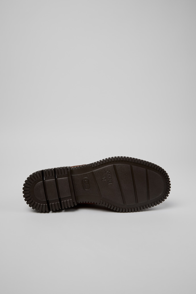 The soles of Pix Brown Suede Leather Ankle Boots for Men.