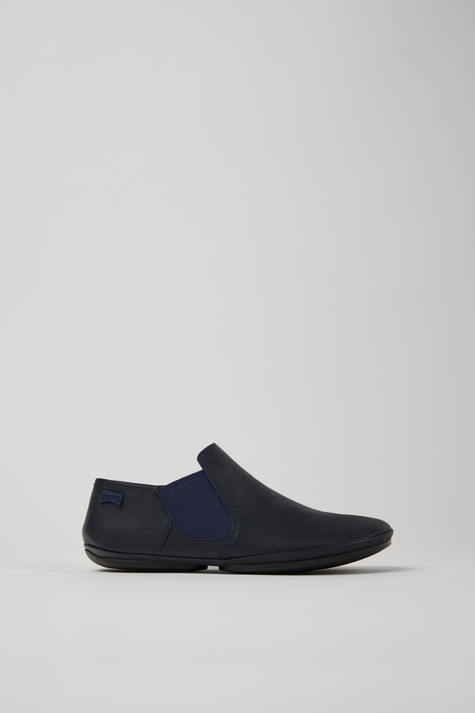 Side view of Right Blue leather shoes for women