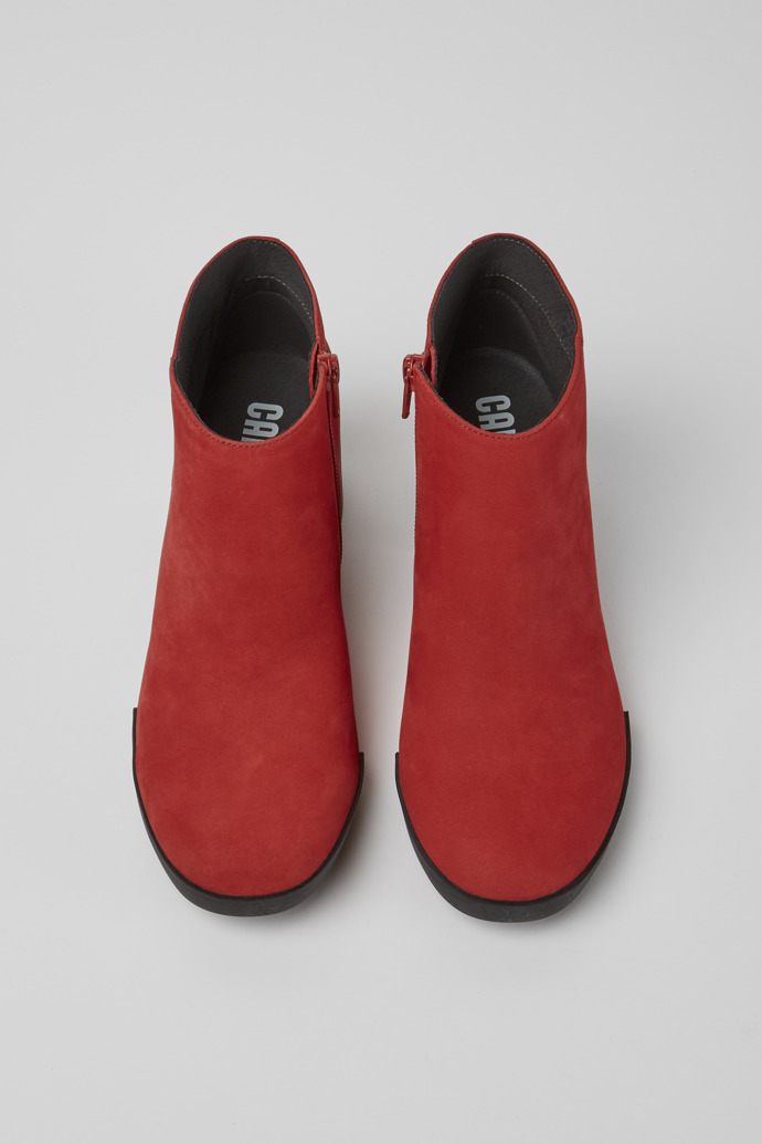 Womens red suede ankle on sale boots