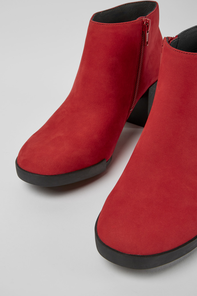 Close-up view of Lotta Red Ankle Boots for Women