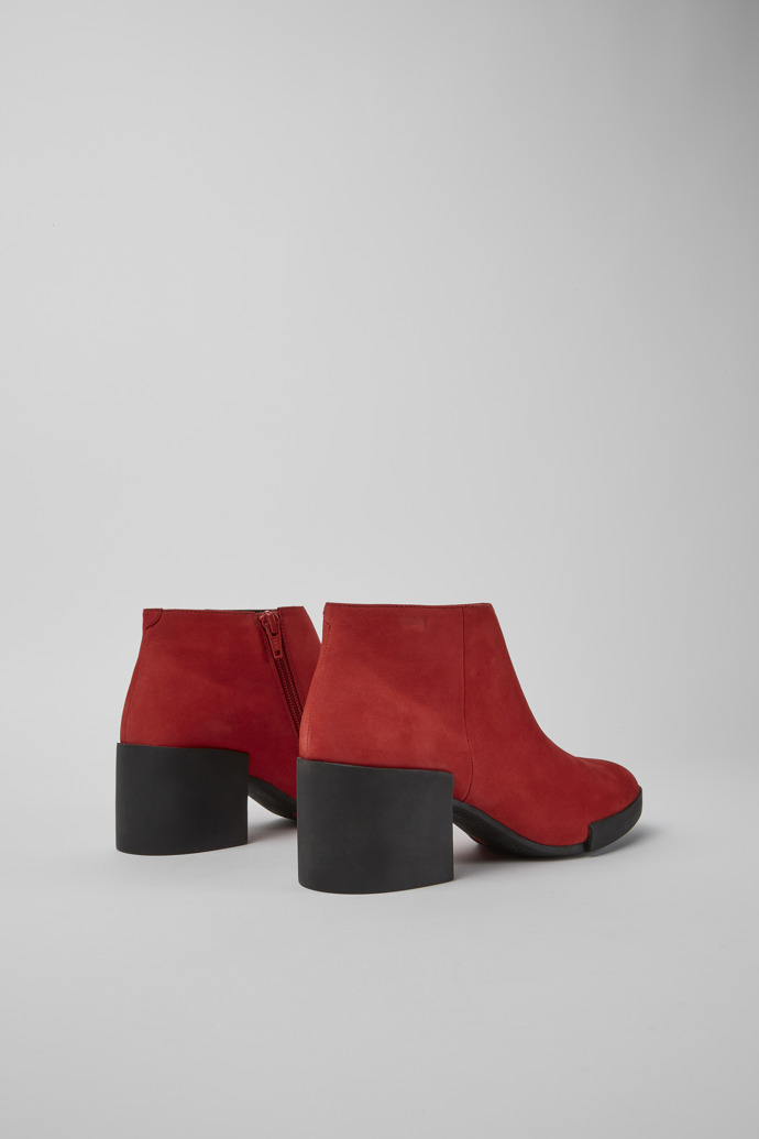 Back view of Lotta Red Ankle Boots for Women