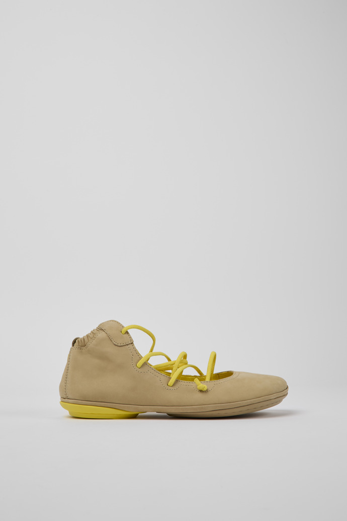 Right Zapatos de nobuk beige y amarillos para mujer