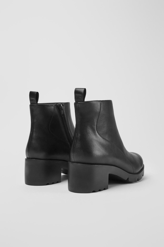 Back view of Wanda Black zip ankle boot for women