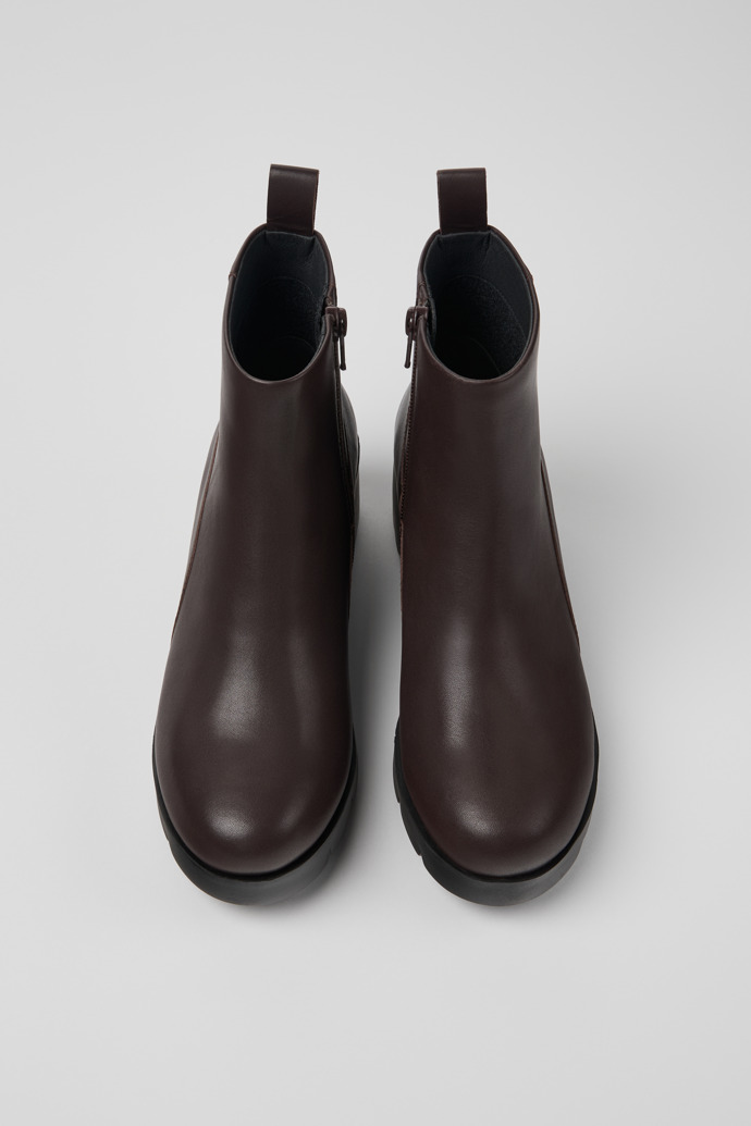 Overhead view of Wanda Brown Leather Boots for Women