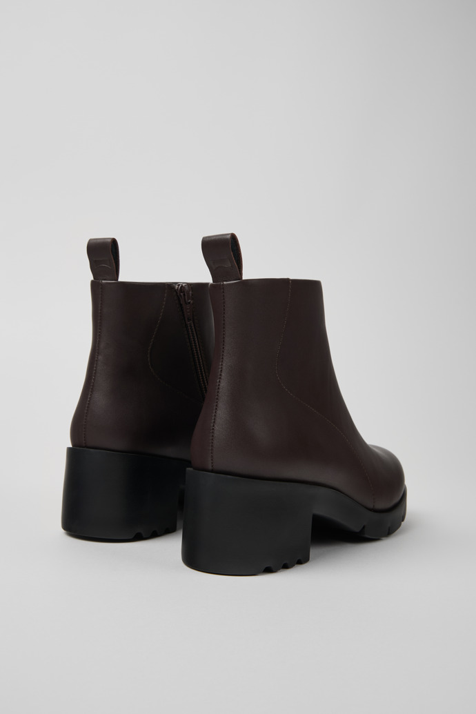 Back view of Wanda Brown Leather Boots for Women