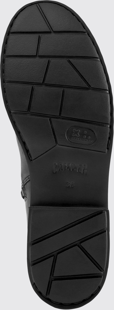 The sole of Neuman Black leather and textile high-boots for women