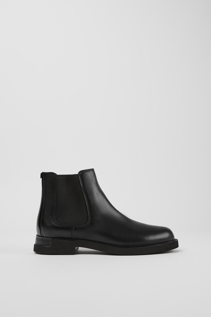 Image of Side view of Iman Women's black ankle boot