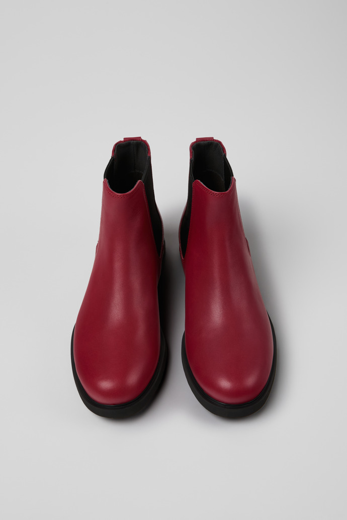 Iman Burgunderrote Lederstiefeletten für Damen.