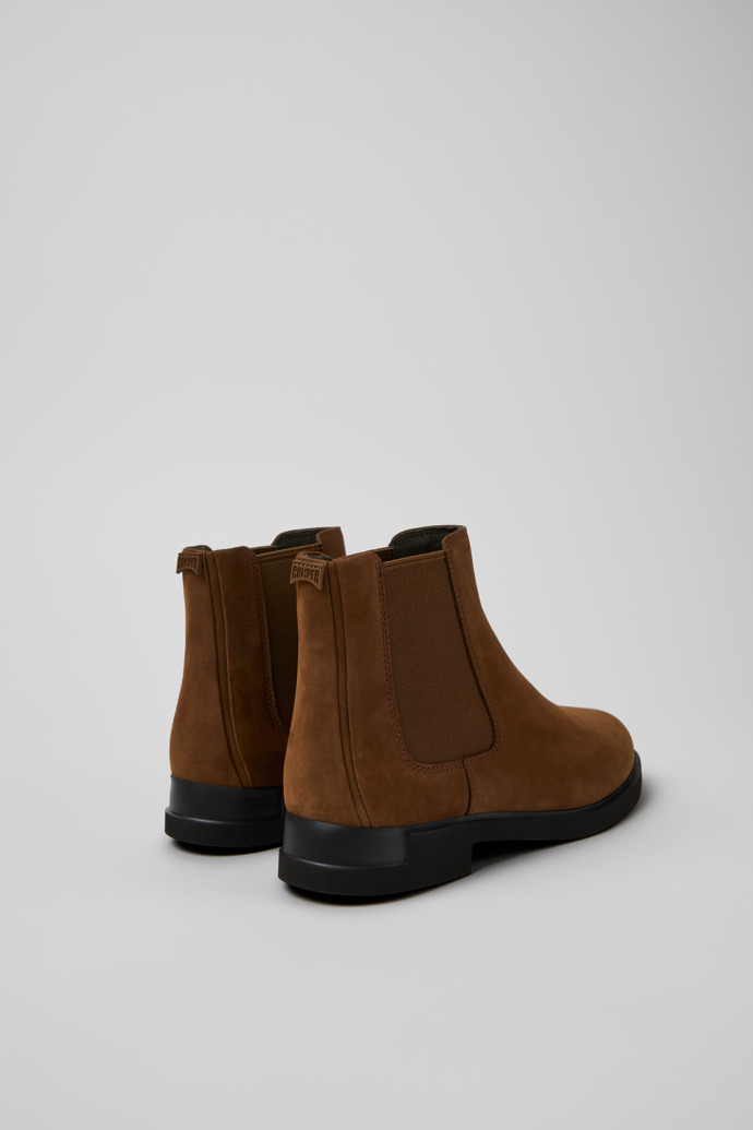 Iman Braune Stiefeletten aus Nubukleder für Damen.