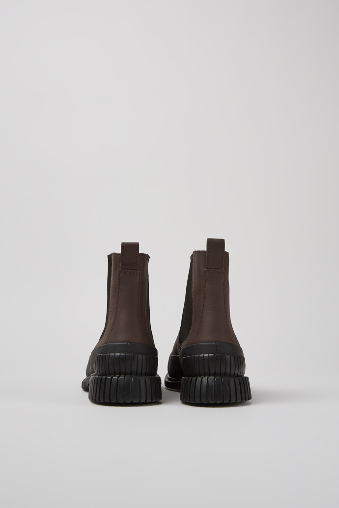 Pix Botas Chelsea em couro castanhas e pretas para mulher