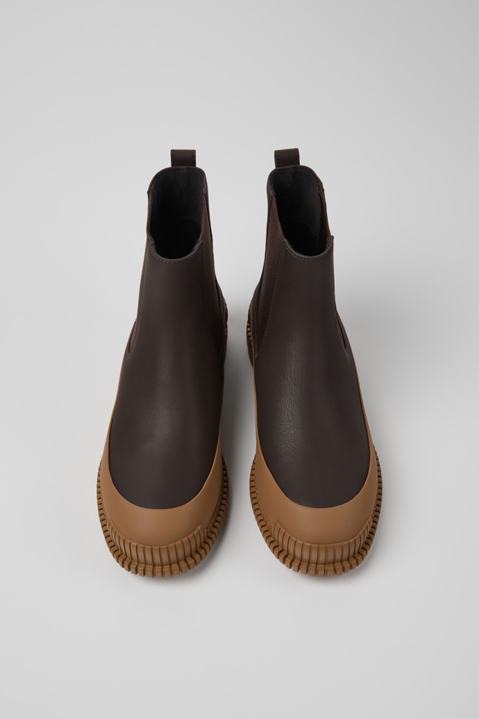 Overhead view of Pix Brown Leather Chelsea Boot for Women