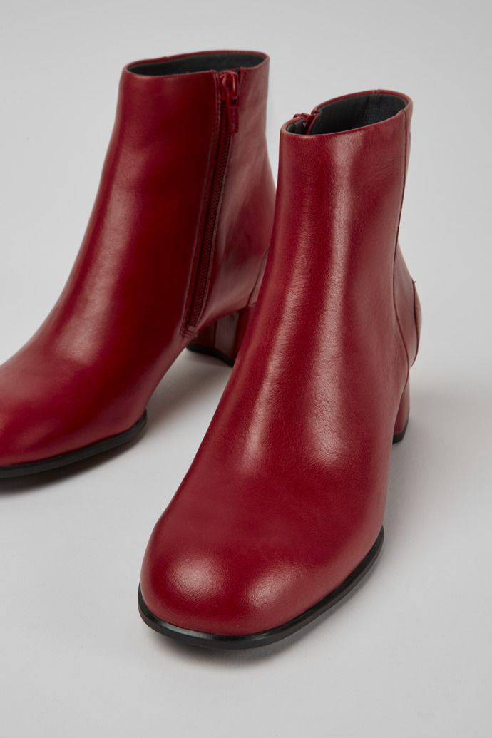 Close-up view of Katie Women's red ankle boot