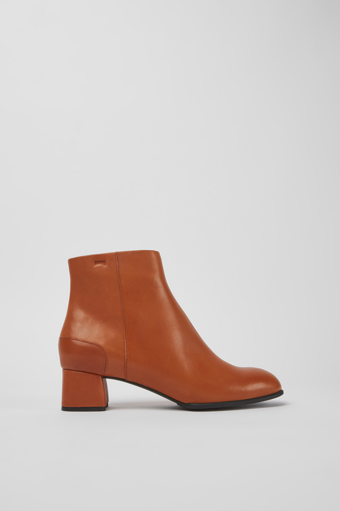 Side view of Katie Light brown leather ankle boots