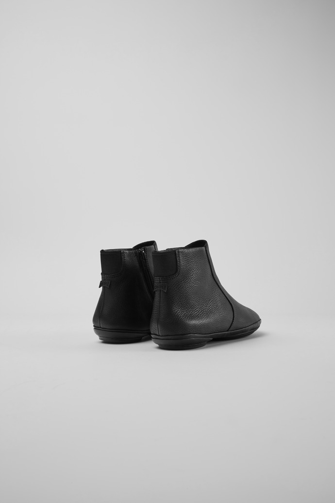 Back view of Right Black ankle boot for women