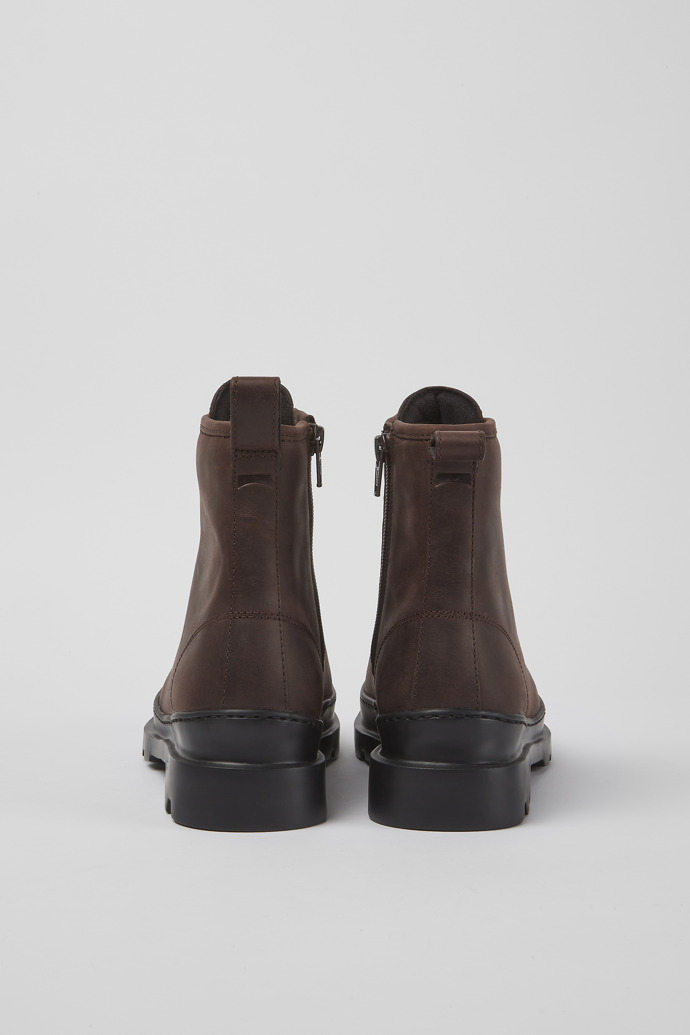 Back view of Brutus Brown nubuck lace-up boots