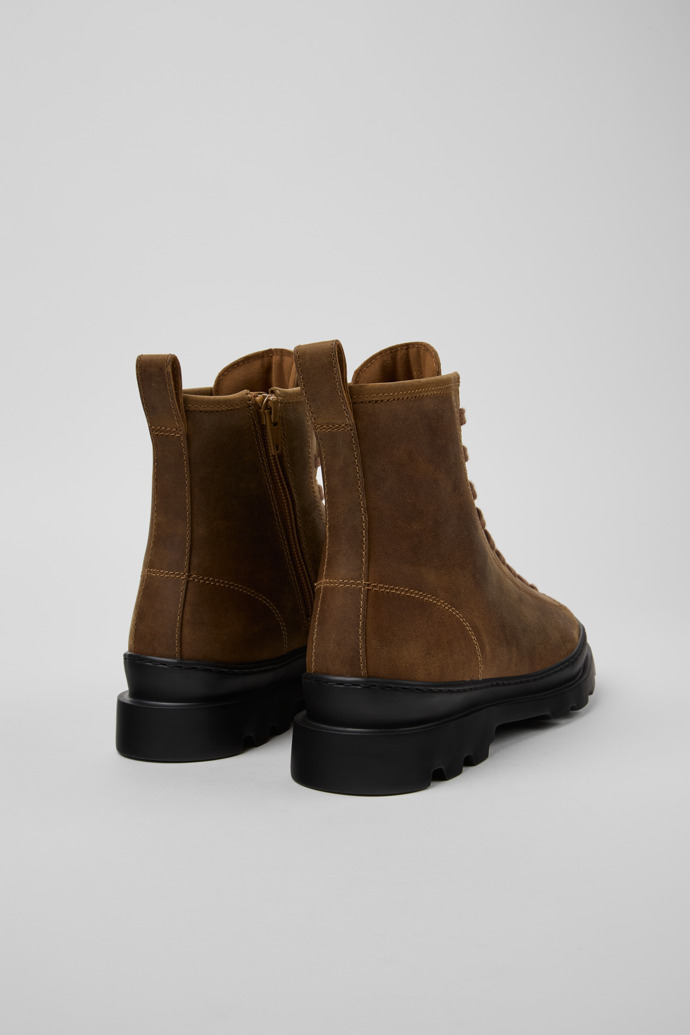 Back view of Brutus Brown nubuck boots for women