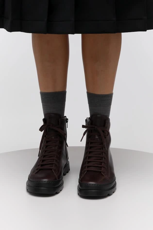 ショートブーツ・ブーティ CAMPER Woman Flat ankle boots Brown K400325-056 BRUTUS 0 Brutus Brown Ankle Boots for Women - Spring/Summer