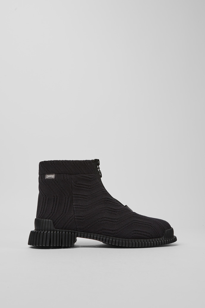 Image of Side view of Pix Black zip boots for women