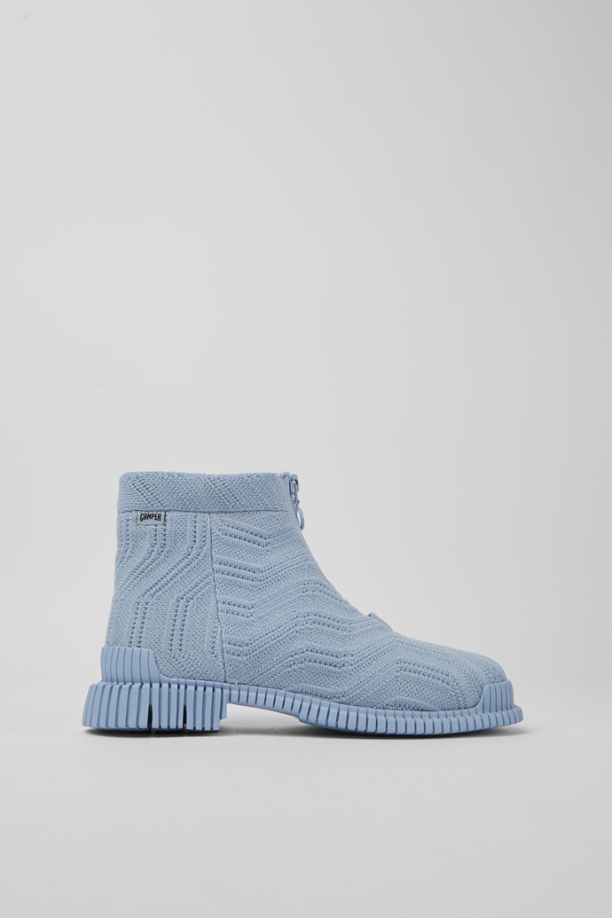 Side view of Pix Light blue ankle boots for women