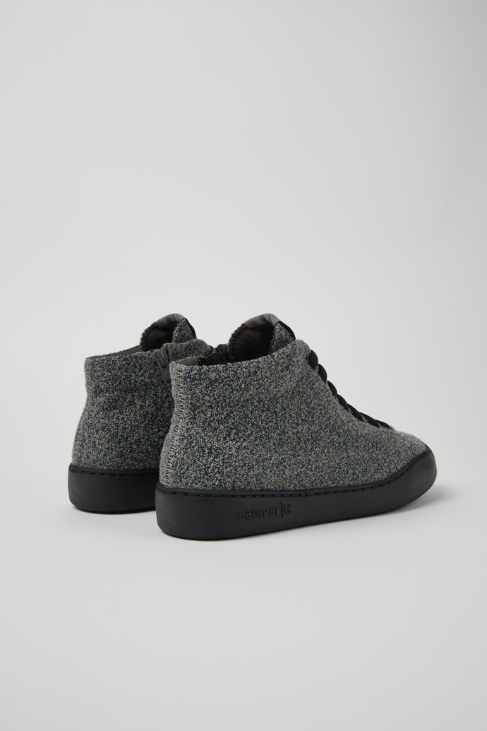 Back view of Peu Touring Gray textile ankle boots for women