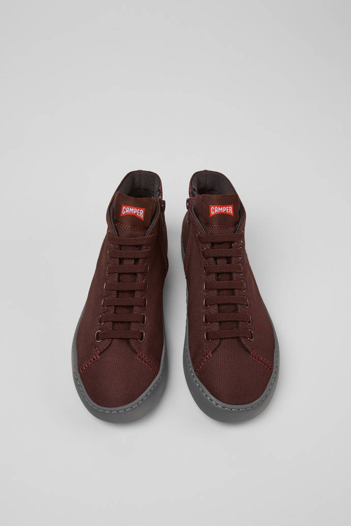 Peu Touring Sneakers botín de tejido burdeos para mujer.