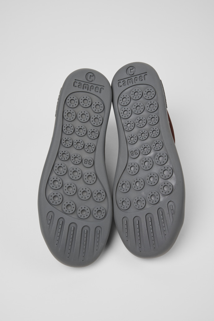 Peu Touring Sneakers botín de tejido burdeos para mujer.