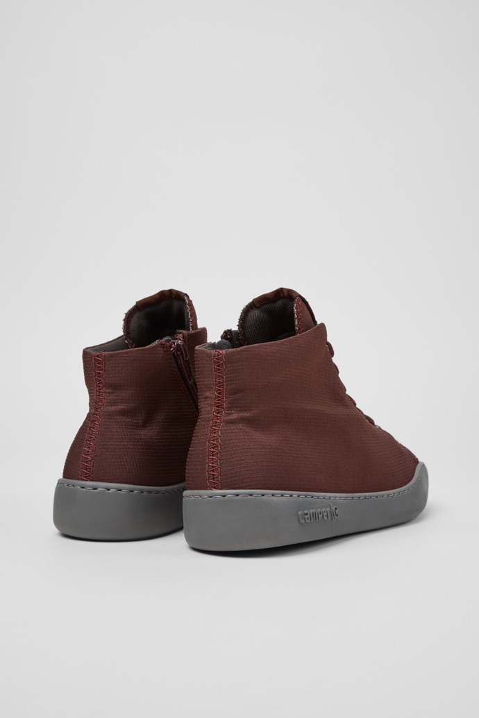 Peu Touring Sneakers botín de tejido burdeos para mujer.
