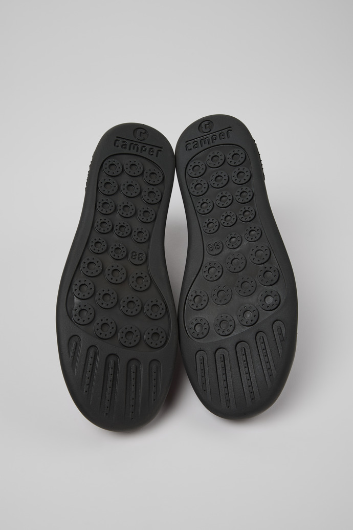 The soles of Peu Touring Gray Textile Sneaker Booties for Women.