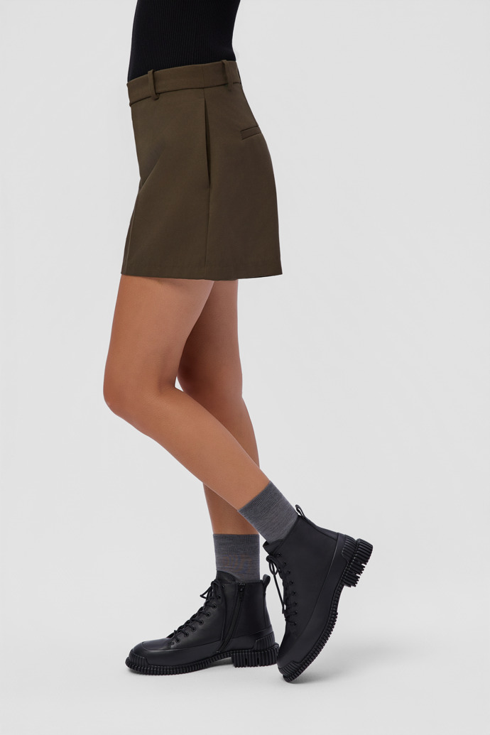 Pix Botines de piel negra para mujer.