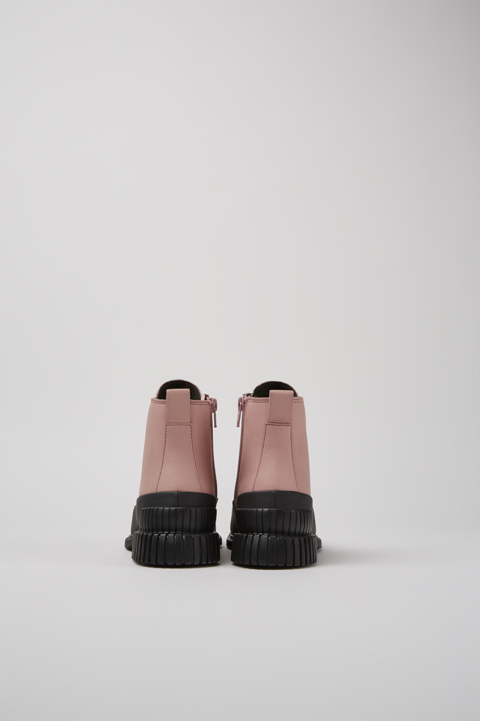 Pix Bottes à lacets en cuir rose et noir pour femme