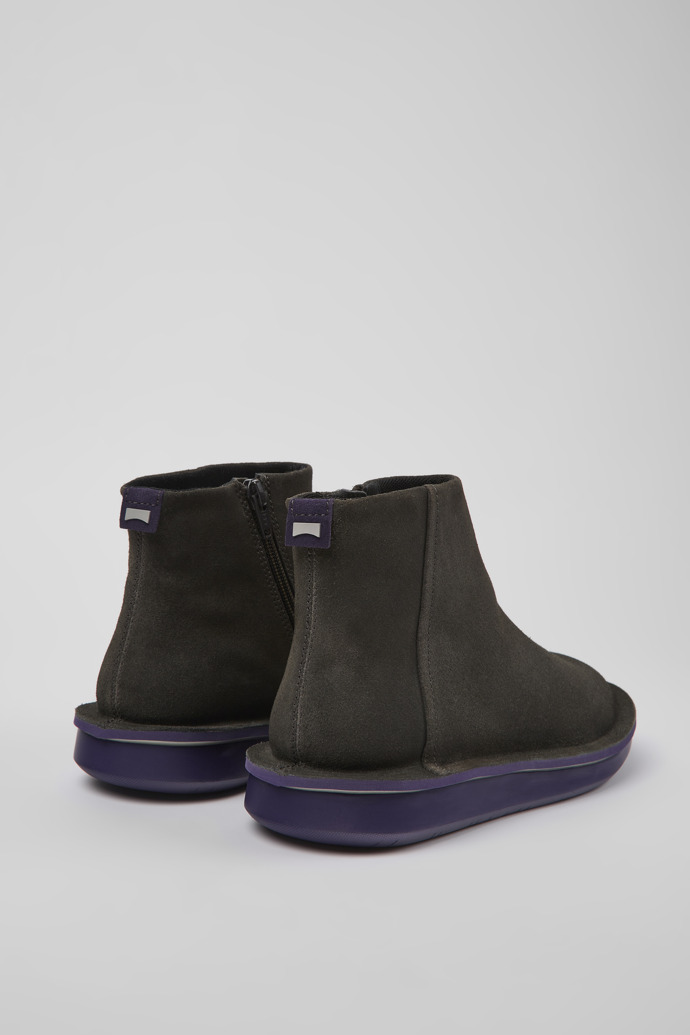 Back view of Ergo Gray ankle boots for women