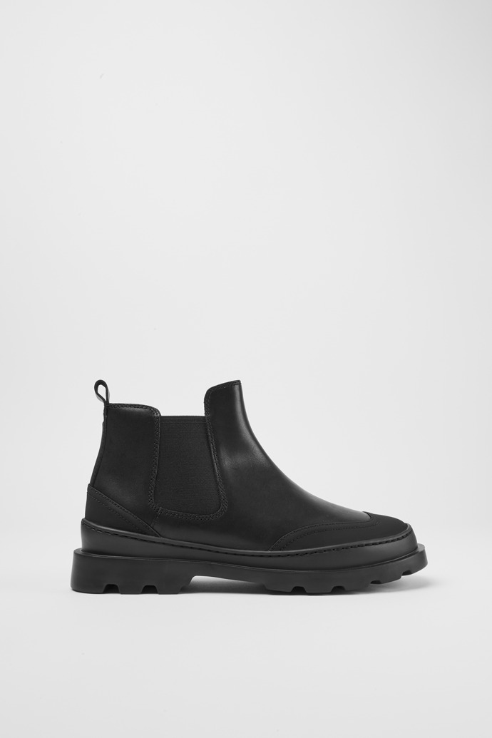 Side view of Brutus Black ankle boot for women