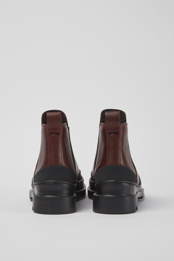 Back view of Brutus Black and burgundy ankle boots for women