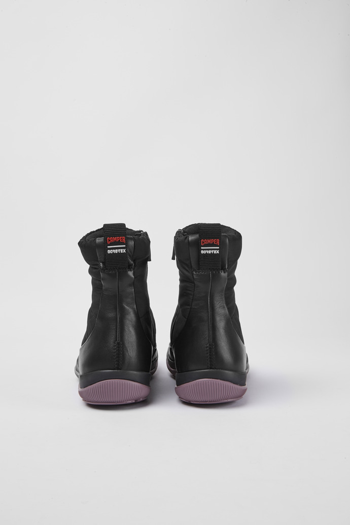 Back view of Peu Pista Black leather and polyester boots