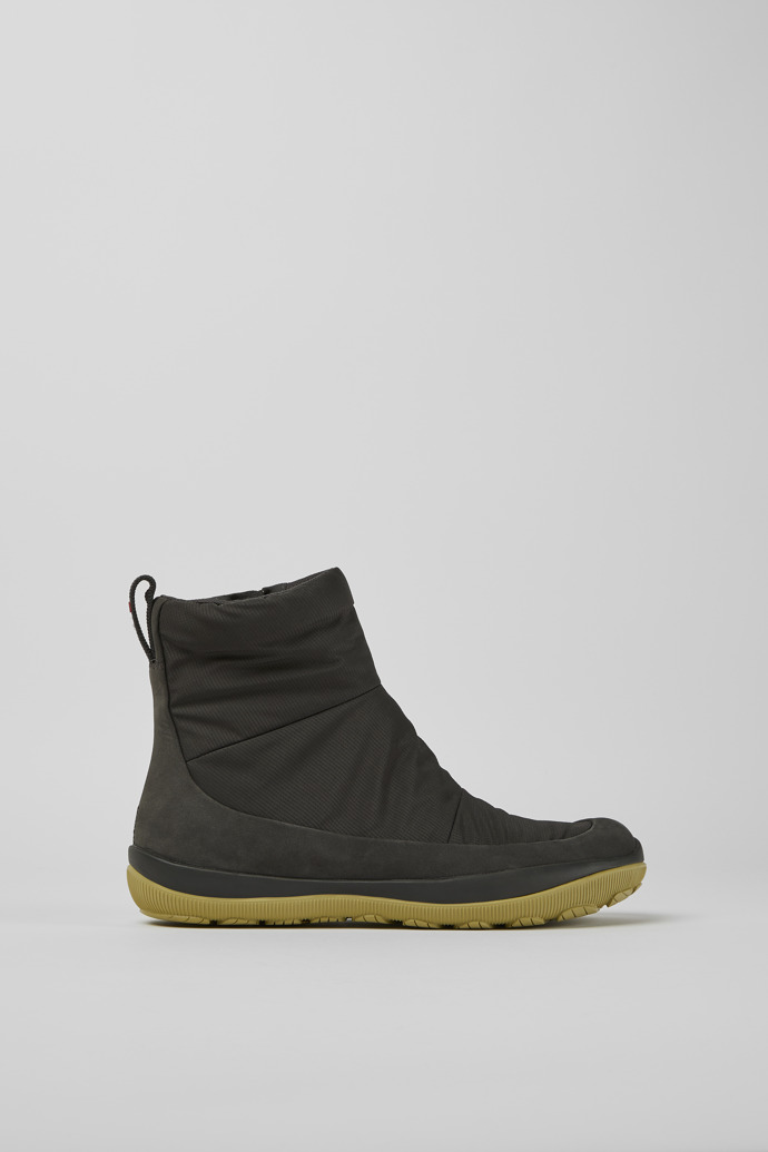 Side view of Peu Pista Grey nubuck and polyester boots