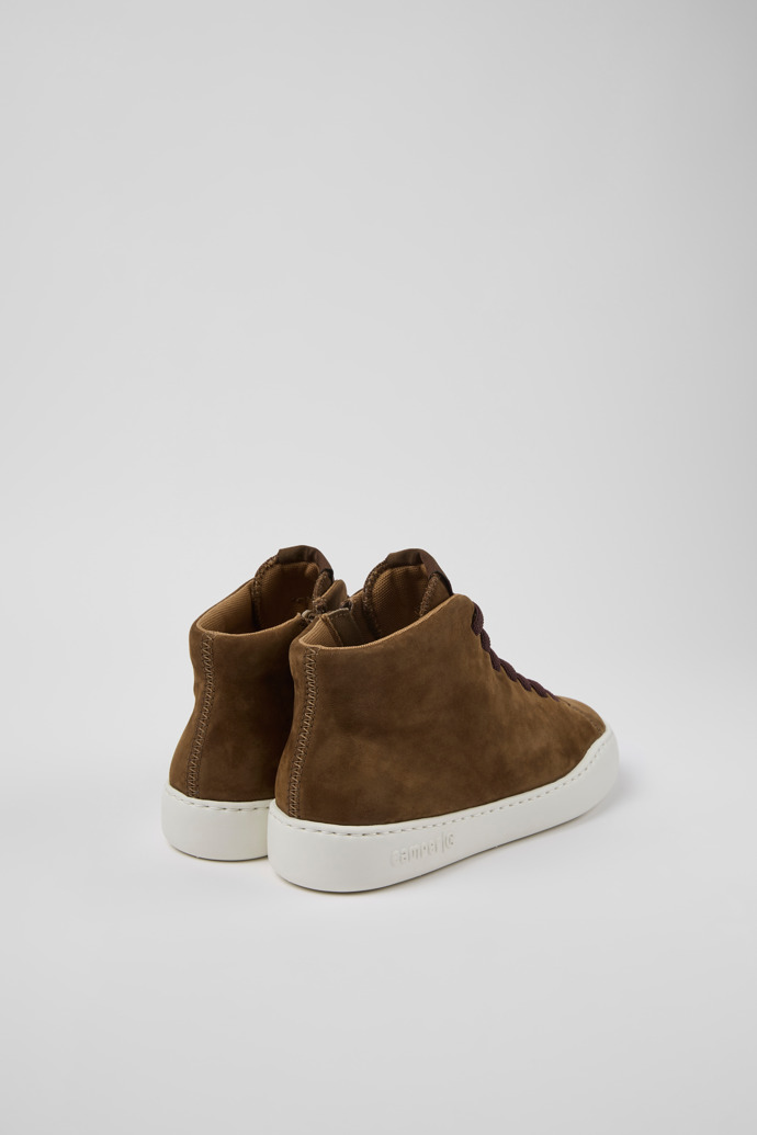 Back view of Peu Touring Brown nubuck sneakers for women