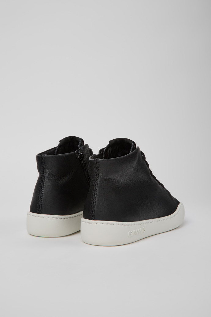 Back view of Peu Touring Black leather sneakers for women