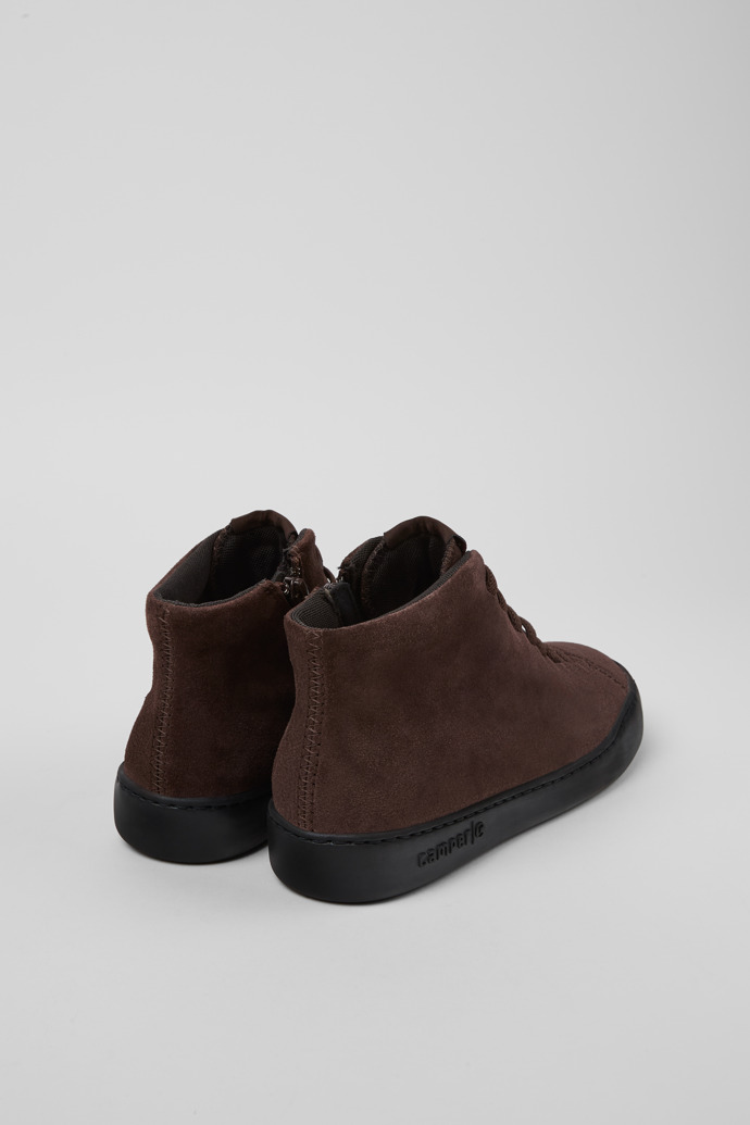 Back view of Peu Touring Brown nubuck ankle boots for women